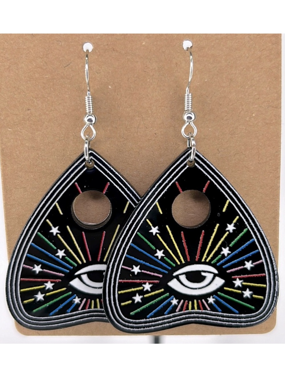 Ouija Board Planchette Acrylic Earrings Fashion Jewelry